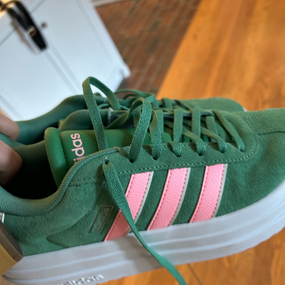 Adidas Green and Pink Sneakers